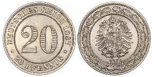 20 Pfennig Impero tedesco (1871-1918)  