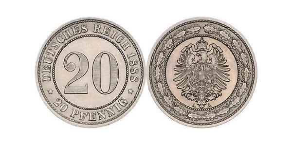 20 Pfennig Impero tedesco (1871-1918)  