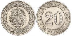 20 Pfennig 德意志帝國 (1871 - 1918)  