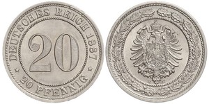 20 Pfennig 德意志帝國 (1871 - 1918)  