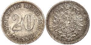 20 Pfennig 德国 銀 威廉一世 (德国)