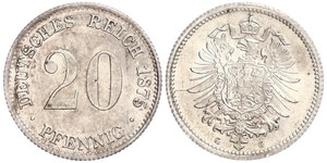 20 Pfennig 德国 銀 威廉一世 (德国)