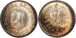 20 Pfennig 德国 銀 威廉一世 (德国)