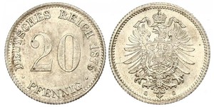 20 Pfennig 德国 銀 威廉一世 (德国)