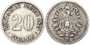 20 Pfennig 德国 銀 威廉一世 (德国)