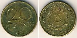 20 Pfennig 東德 (1949 - 1990) 黃銅 