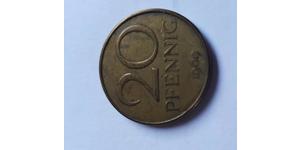 20 Pfennig 東德 (1949 - 1990) 黃銅 