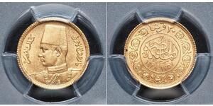 20 Piastre Kingdom of Egypt (1922 - 1953) Gold Farouk I of Egypt (1920 - 1965)