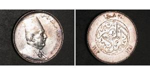 20 Piastre Reino de Egipto (1922 - 1953) Plata Fuad I de Egipto (1868 -1936)