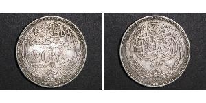 20 Piastre Sultanato de Egipto (1914 - 1922) Plata Hussein Kamel (Sultán) (1853 - 1917)