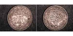 20 Piastre Sultanato de Egipto (1914 - 1922) Plata Hussein Kamel (Sultán) (1853 - 1917)