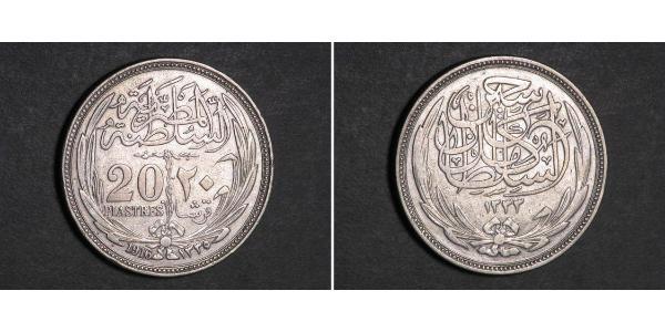 20 Piastre Sultanate of Egypt (1914 - 1922) 銀 Hussein Kamel of Egypt (1853 - 1917)