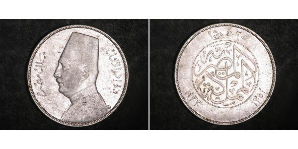20 Piastre 埃及王國 (1922 - 1953) 銀 Fuad I of Egypt (1868 -1936)
