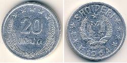 20 Qindarka República Socialista Popular de Albania (1944 - 1992) Aluminio 
