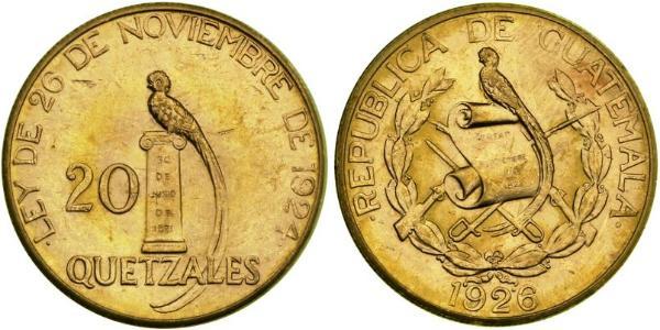 20 Quetzal Guatemala (1838 - ) Oro 