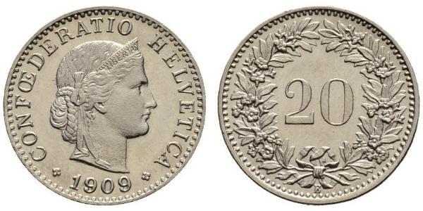 20 Rappen Switzerland Copper/Nickel 
