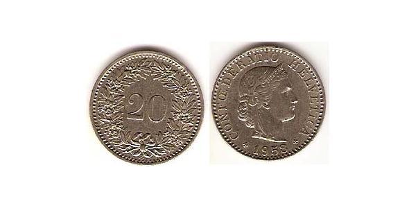 20 Rappen Svizzera Rame/Nichel 