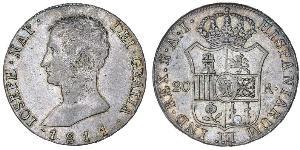 20 Real Kingdom of Spain (1808 - 1813) Argent Joseph Bonaparte