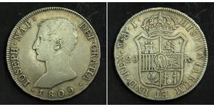 20 Real Kingdom of Spain (1808 - 1813) Plata José I Bonaparte