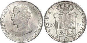 20 Real Kingdom of Spain (1808 - 1813) Plata José I Bonaparte