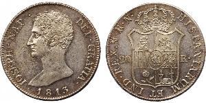 20 Real Kingdom of Spain (1808 - 1813) Plata José I Bonaparte