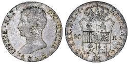 20 Real Kingdom of Spain (1808 - 1813) Silver Joseph Bonaparte