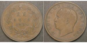 20 Reis Reino de Portugal (1139-1910) Bronce Luis I de Portugal (1838 - 1889)