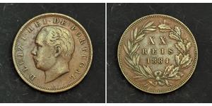 20 Reis Reino de Portugal (1139-1910) Bronce Luis I de Portugal (1838 - 1889)