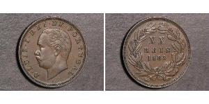 20 Reis Reino de Portugal (1139-1910) Bronce Luis I de Portugal (1838 - 1889)