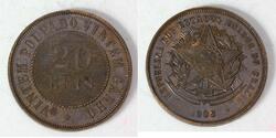 20 Reis Brasilien Bronze 