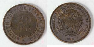 20 Reis Brasilien Bronze 