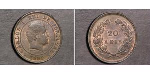 20 Reis Kingdom of Portugal (1139-1910) Bronze Carlos I of Portugal (1863-1908)