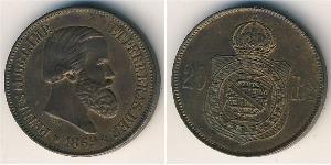 20 Reis Impero del Brasile (1822-1889) Bronzo Pietro II del Brasile (1825 - 1891)