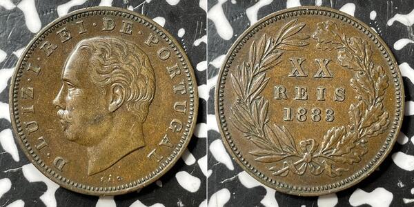 20 Reis Regno del Portogallo (1139-1910) Bronzo Luigi del Portogallo (1838 - 1889)