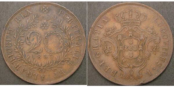 20 Reis Azores / Reino de Portugal (1139-1910) Cobre 
