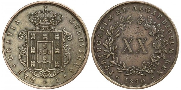 20 Reis Reino de Portugal (1139-1910) Cobre Luis I de Portugal (1838 - 1889)