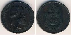 20 Reis Empire du Brésil (1822-1889) Cuivre Pierre II du Brésil (1825 - 1891)