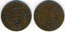 20 Reis Azzorre / Regno del Portogallo (1139-1910) Rame 
