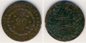 20 Reis Impero del Brasile (1822-1889) Rame 
