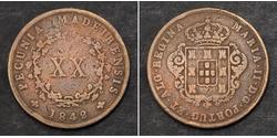 20 Reis Regno del Portogallo (1139-1910) Rame Maria II del Portogallo (1819-1853)