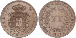 20 Reis Regno del Portogallo (1139-1910) Rame Maria II del Portogallo (1819-1853)