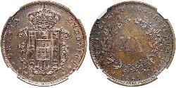 20 Reis Regno del Portogallo (1139-1910) Rame Luigi del Portogallo (1838 - 1889)