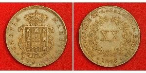 20 Reis Regno del Portogallo (1139-1910) Rame Maria II del Portogallo (1819-1853)