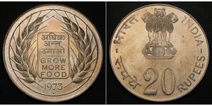 20 Rupee India (1950 - ) Argento 