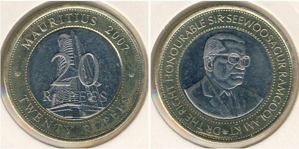 20 Rupee Mauritius Bimetal 
