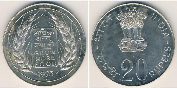 20 Rupee 印度 銀 