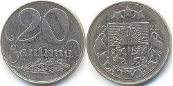 20 Santims Lettonia Nichel 