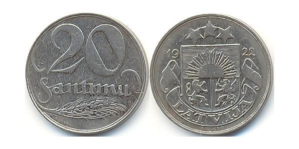 20 Santims Lettonia Nichel 