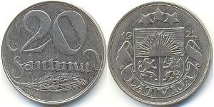 20 Santims Latvia Nickel 