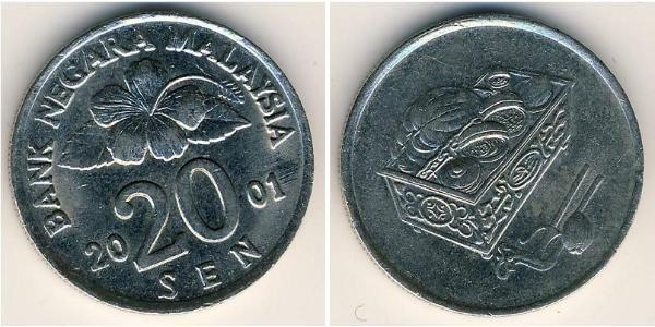 20 Sen Malaysia (1957 - ) Copper/Nickel 